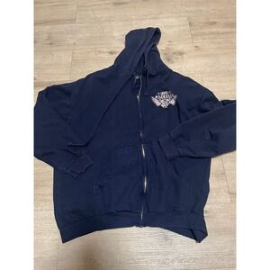 Joe Satriani 2013 Unstoppable Momentum Tour Hoodie Sz 2XL Full Zip Navy‎ Blue